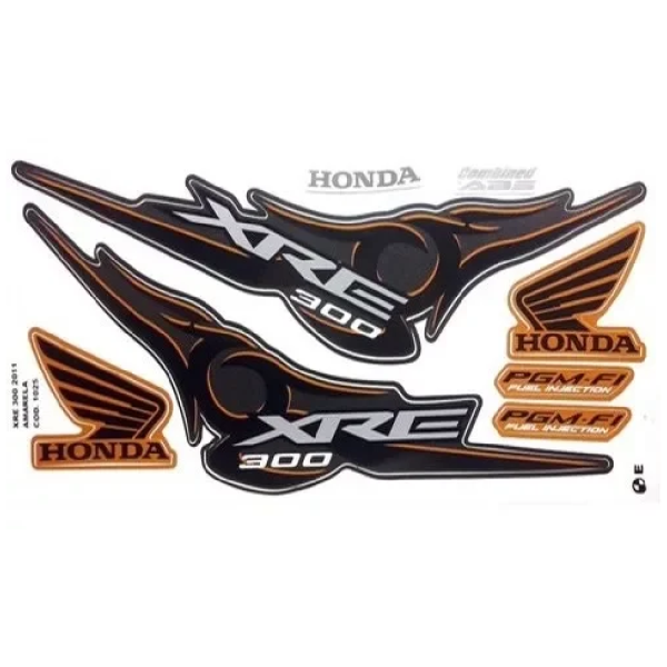 Kit Adesivos Honda Xre 300  2011 Moto Amarela - Image 4