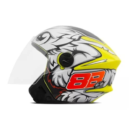 Capacete Tork New Liberty Three GP88 56 Amarelo