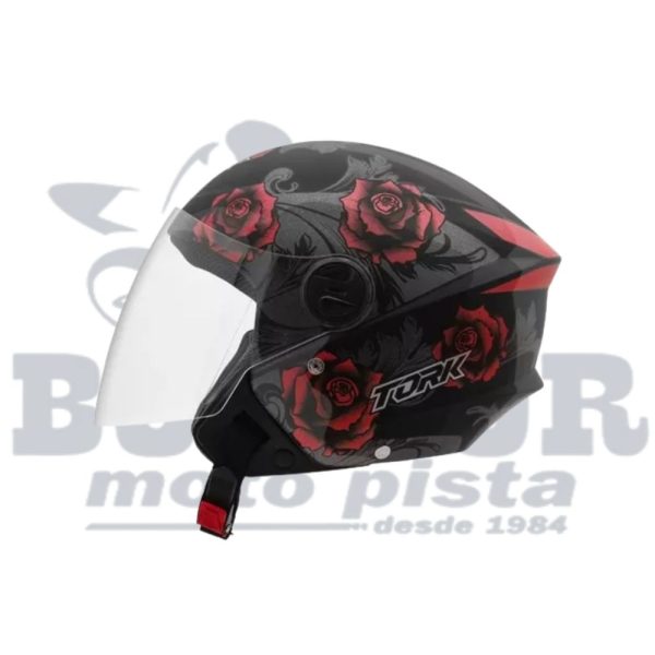 Capacete Tork New Liberty Three Flowers Vermelho-Brilhante 56 - Image 5