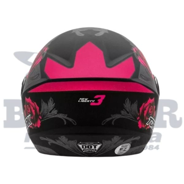 Capacete Tork New Liberty Three Flowers Pink-Fosco 56 - Image 3