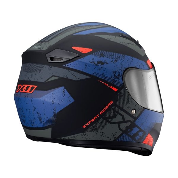 Capacete X11 Trust Pro Ballads c/Viseira Extra Azul/Laranja 56 - Image 3