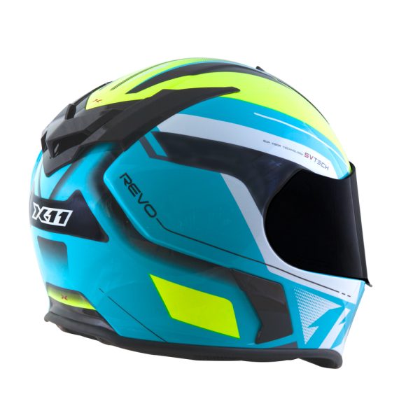 CAPACETE X11 REVO PRO ELEVEN WSP SV C/VISEIRA EXTRA AZUL/BRANCO/NEON BRILHO 58 11081046 15548 - Image 3