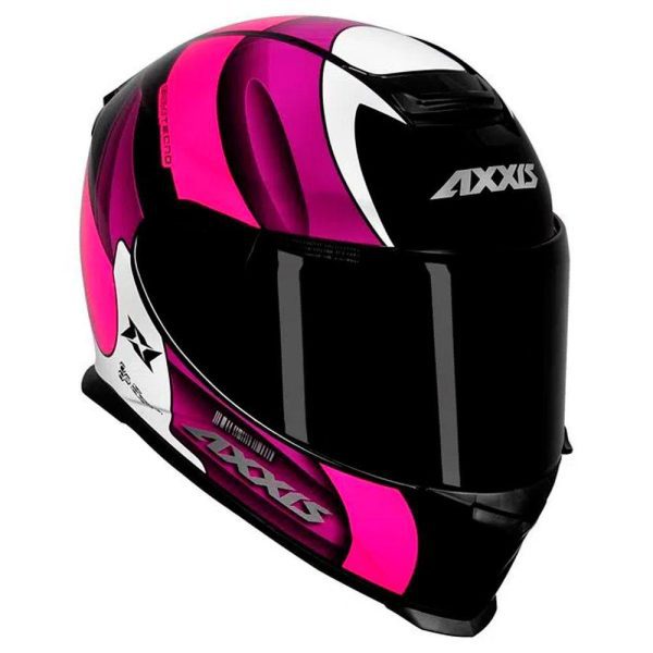 Capacete Axxis Eagle Tecno Brilho Preto/Branco/Púrpura Tam.58m - Image 3