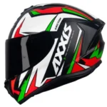 Capacete Axxis Draken Vector Matt Preto/Branco/Verde/Vermelho Tamanho 56s