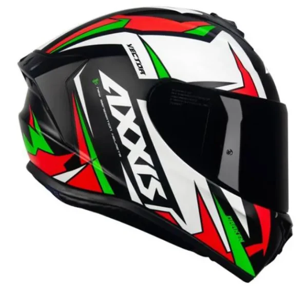 Capacete Axxis Draken Vector Matt Preto/Branco/Verde/Vermelho Tamanho 56s - Image 7