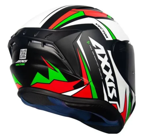 Capacete Axxis Draken Vector Matt Preto/Branco/Verde/Vermelho Tamanho 56s - Image 5