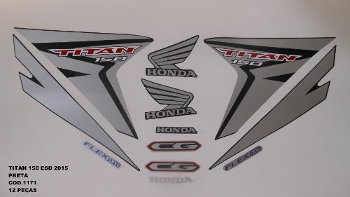  Kit Adesivos Honda Titan 150  Eesd/Ex 2015 Preta