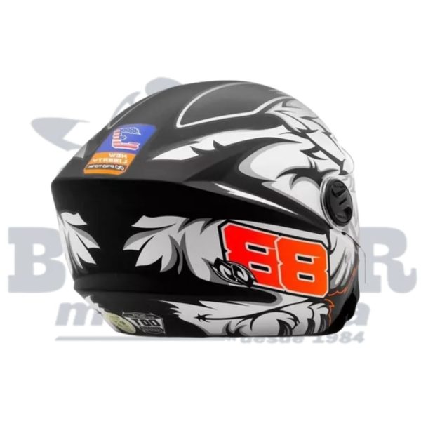 Capacete Tork New Liberty Three GP88 Preto Brilhante 56 - Image 4