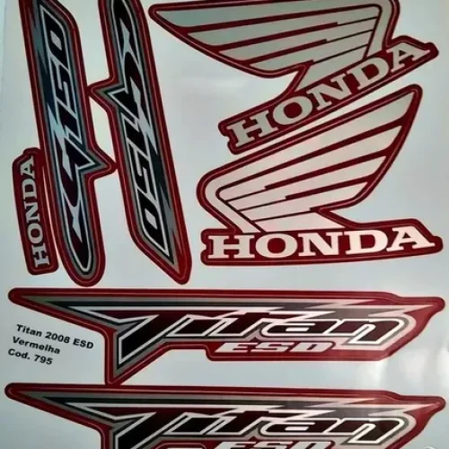 Kit Adesivos Honda Cg Titan/Fan 150 Esd 2008 Vermelha