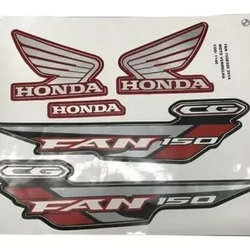 Kit Adesivos Honda Fan 150 ESDI 2014  Vermelha