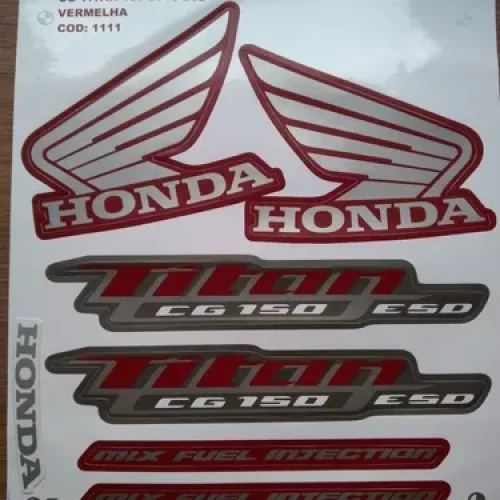 Kit Adesivos Honda Cg Titan150 Esd 2013 Moto Vermelha