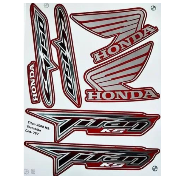 Kit Adesivos Honda Titan 150 Ks 2008 Moto Vermelha