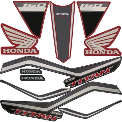 Kit Adesivos Honda Titan 160 2020-21 Vermelha