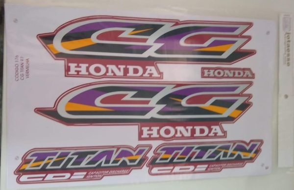 Kit Adesivos Honda Cg Titan 125 1997 Vermelha