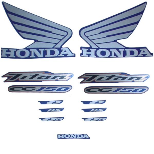 Kit Adesivos Honda CG Titan 150 2005 Moto Azul - Image 2