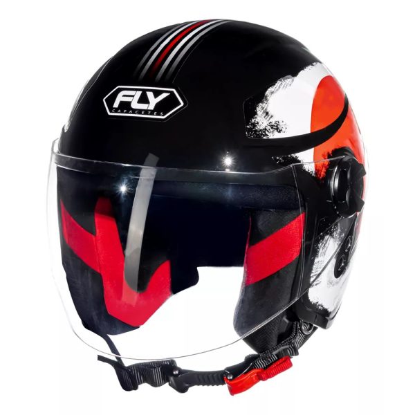 Capacete Fly Jet Hg Nation Preto/Japão - Image 3