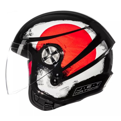 Capacete Fly Jet Hg Nation Preto/Japão