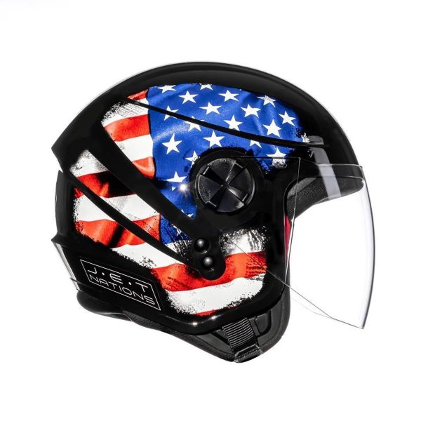 Capacete Fly Jet Hg Nation Preto/Usa - Image 2