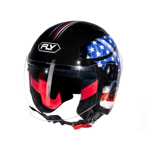 Capacete Fly Jet Hg Nation Preto/Usa - Image 3