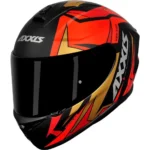 Capacete Axxis Draken Vector Fosco Preto/Verm/Dourado Tam. 60/L - Image 3