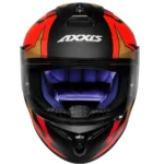Capacete Axxis Draken Vector Fosco Preto/Verm/Dourado Tam. 60/L - Image 7