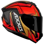 Capacete Axxis Draken Vector Fosco Preto/Verm/Dourado Tam. 60/L - Image 8