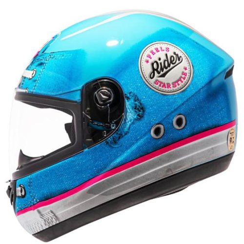 Capacete Peels Spike Jeans Azul Claro Fsc/Rosa 58