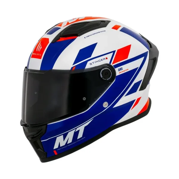 Capacete MT Helmets Stinger 2 Zivze E7 Branco Azul 58 - Image 3