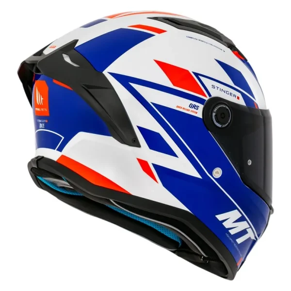 Capacete MT Helmets Stinger 2 Zivze E7 Branco Azul 58 - Image 2