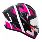 Capacete MT Helmets Stinger 2Register B8 Preto e Rosa Brilho M-58 - Image 2