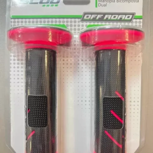 Manopla Dual Offroad Bicomposta Preto/Rosa Scud 13999