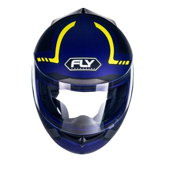 Capacete Fly Drive HG Elegance Azul Fsc/Amarelo 56 - Image 2