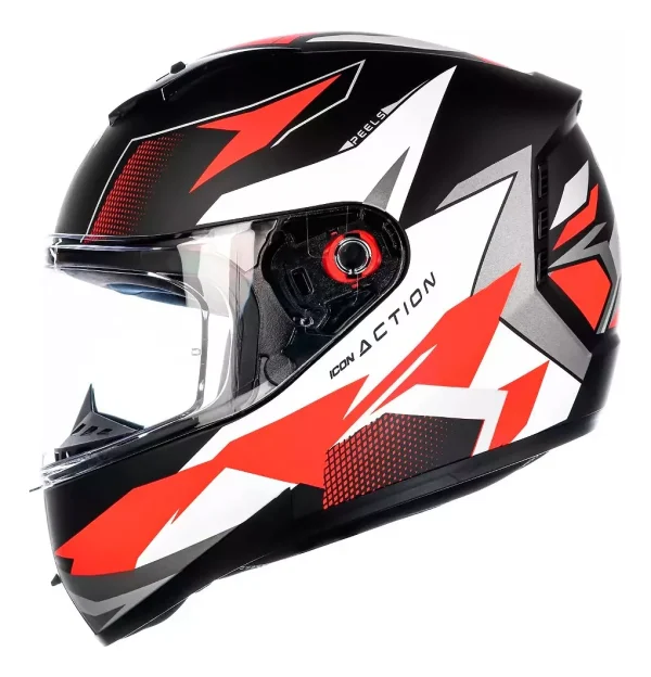 Capacete Peels Icon 23 ACTION Preto Fsc/Branco