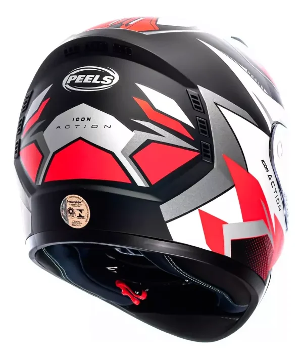 Capacete Peels Icon 23 ACTION Preto Fsc/Branco - Image 4