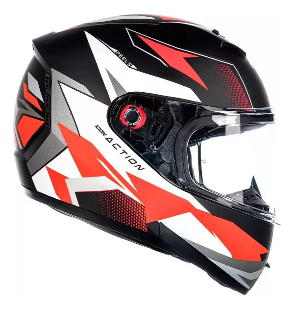 Capacete Peels Icon 23 ACTION Preto Fsc/Branco - Image 2