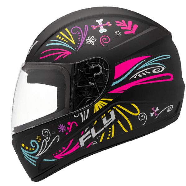 Capacete Fly F-9 HG Fiesta Preto Fsc/Color