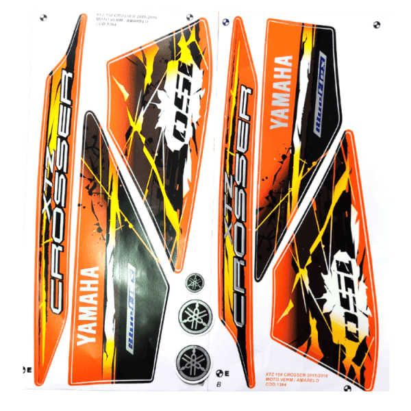 Kit Adesivo XTZ150 Crosser 15-16 Vermelho/Amarelo