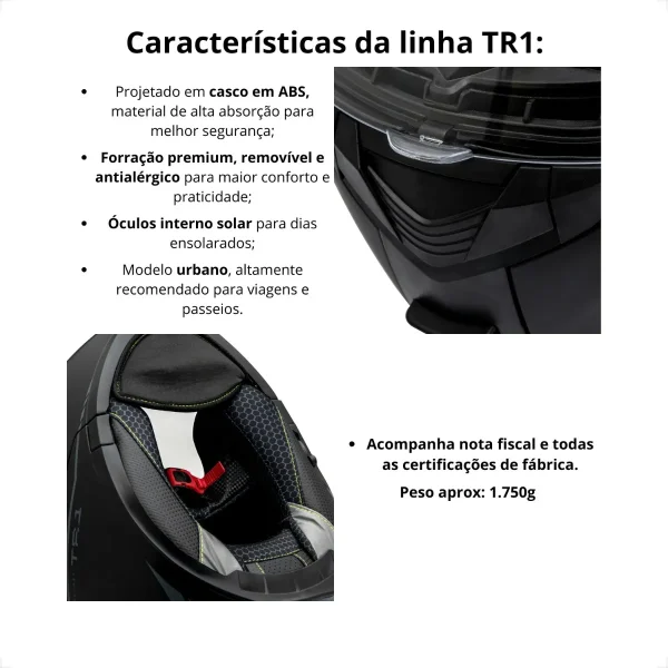 Capacete Peels TR1 Escamoteável com Óculos Solar Interno Azul - Imagem 5