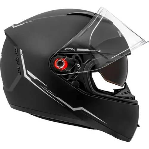 Capacete Peels Icon Pro NKD C/Visor Preto Fsc/Prata