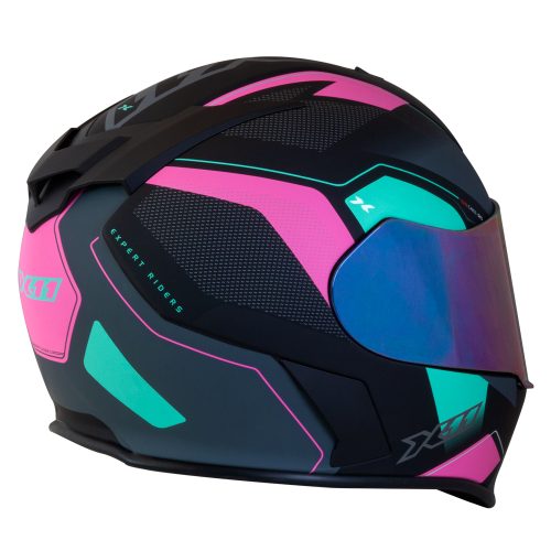 Capacete X11 Revo Pro Flagger 2 – SV C/Viseira Extra Rosa/Acqua Fosco