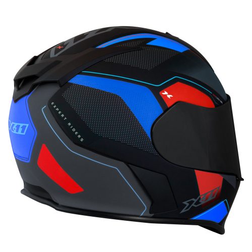 Capacete X11 Revo Pro Flagger 2 – SV C/Viseira Extra  Verm/Azul Fosco