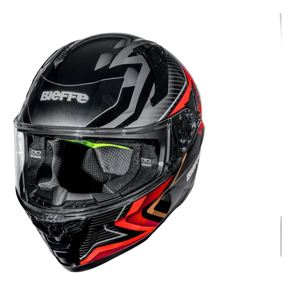 CAPACETE BIEFFE B-fast Strak PRETO/Verm 58 C020171405758 - Imagem 4