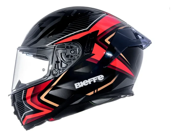 CAPACETE BIEFFE B-fast Strak PRETO/Verm 58 C020171405758 - Imagem 2