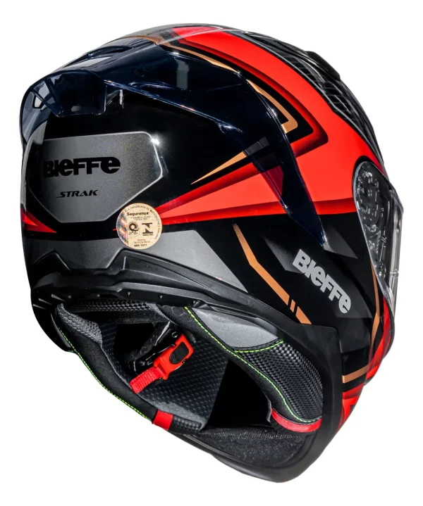 CAPACETE BIEFFE B-fast Strak PRETO/Verm 58 C020171405758 - Imagem 3